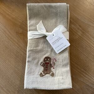 Potterybarn Gingerbread Embroidered Napkins Set of 4 20x20